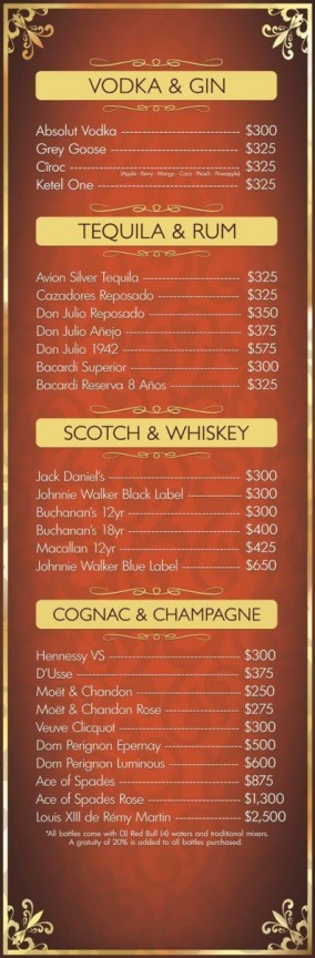 Conga Room Los Angeles Drinks Prices Menu3